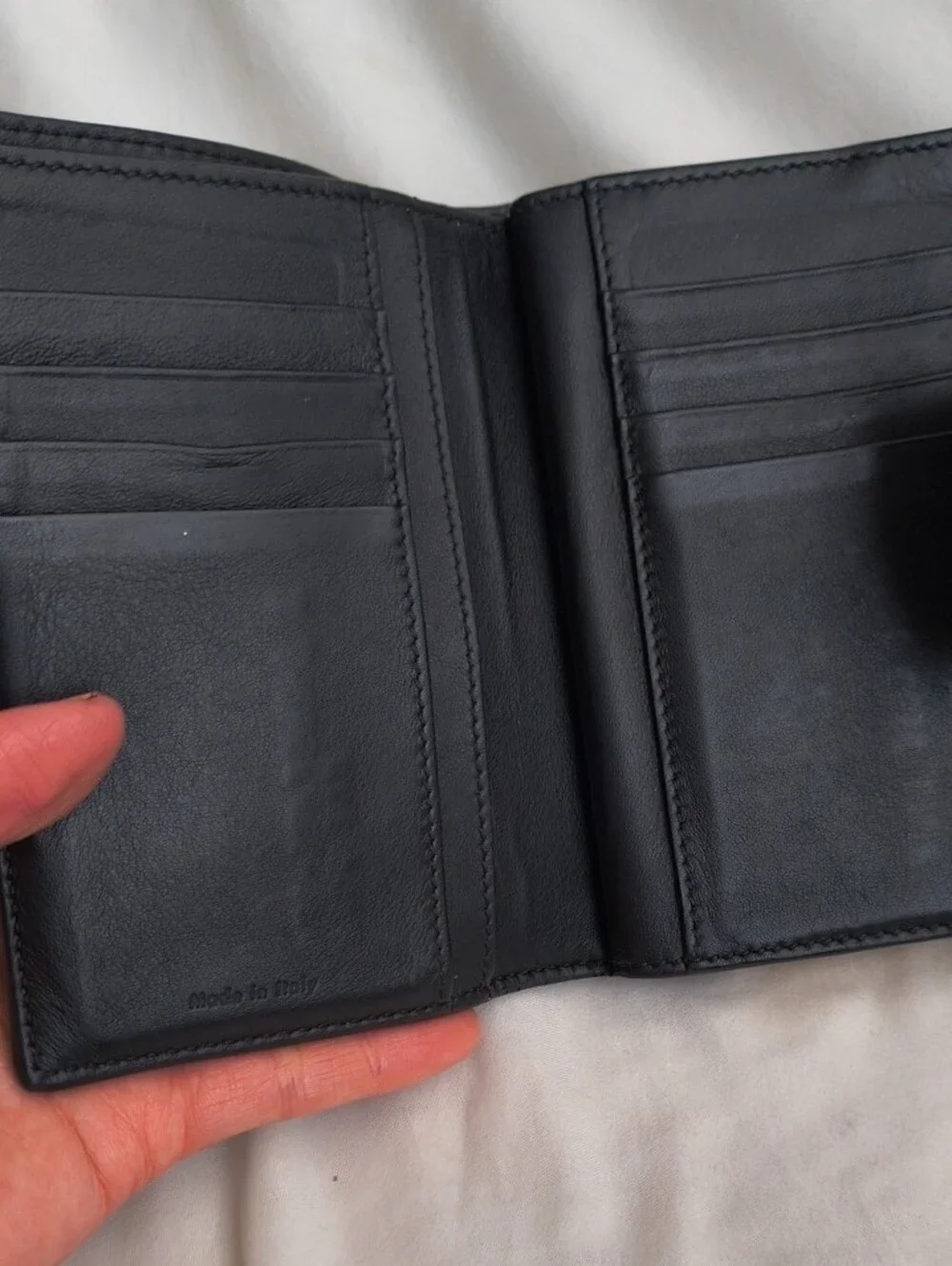 Celine Black Patent Leather Wallet with Snap Closure